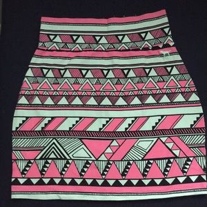 PINK - tribal mini skirt